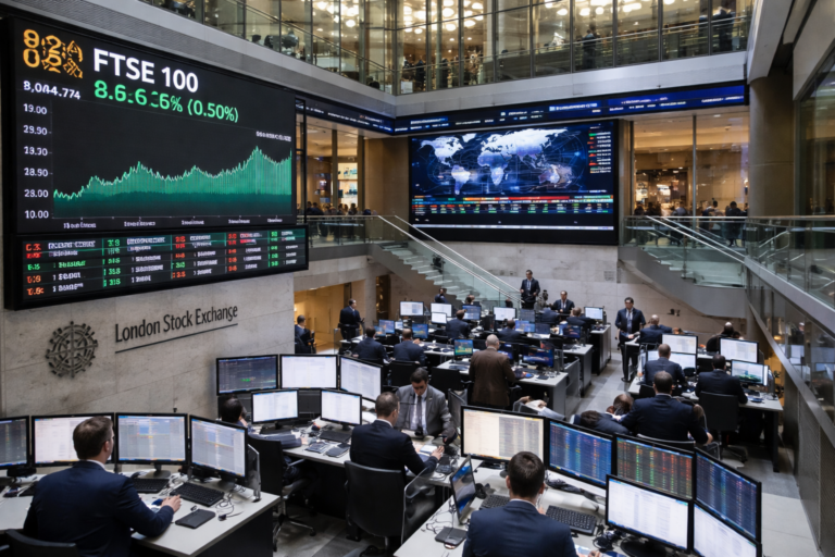 FTSE 100 hits one-month high as falling gilt yields spark a bank-stock rally